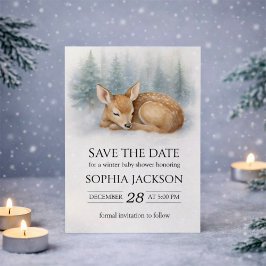 Reserve A Data Woodland Sleeping Baby Deer Winter Baby Shower