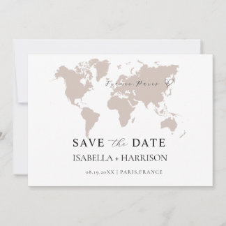 Reserve A Data World Map Save the Date Template