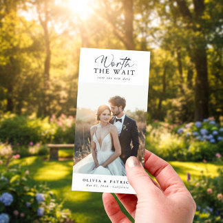 Reserve A Data Worth the Wait Wedding Postponement Bookmark Photo
