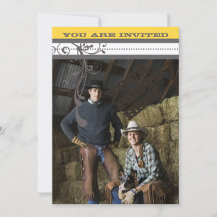 Reserve A Data Yellow & Cinza Funky Swirls Casamento Salve a Data