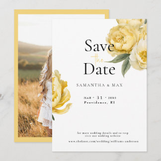 Reserve A Data Yellow Floral The Two of Us Photo Save the Date