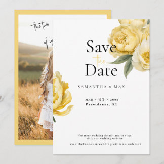 Reserve A Data Yellow Floral The Two of Us Photo Save the Date II