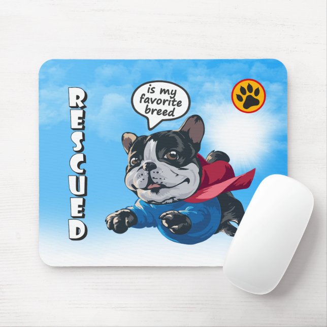 Resgatada é minha raça favorita | mouse pad (Com mouse)