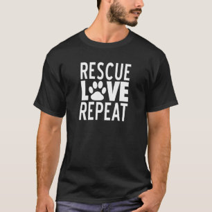 Resgate Amor Repita Camiseta Pets Cachorro Gato Ad