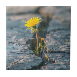Resilient Dandelion Ceramic Tile