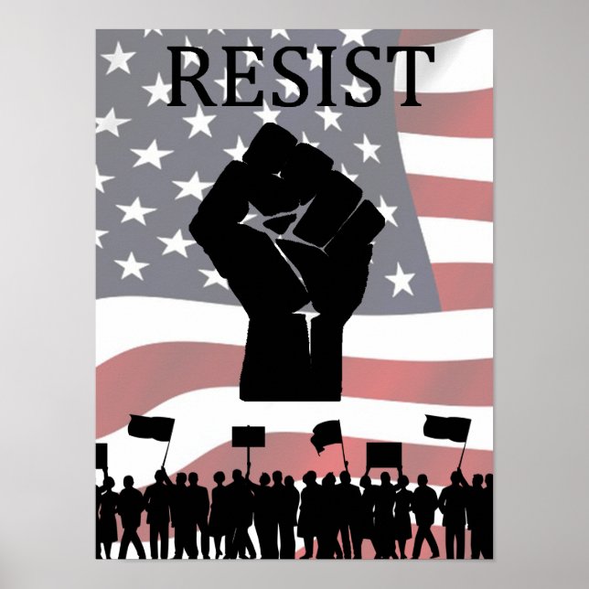 RESIST Fist Anti Donald Trump Poster (Frente)