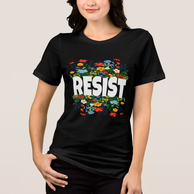 RESIST: Protesto Político Anti-Trump Floral (Frente)