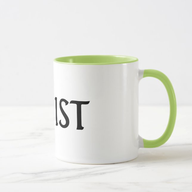 RESISTA o branco e o verde limão da caneca (Direita)