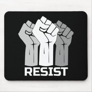 Resistir com punho - em branco 0002 mouse pad