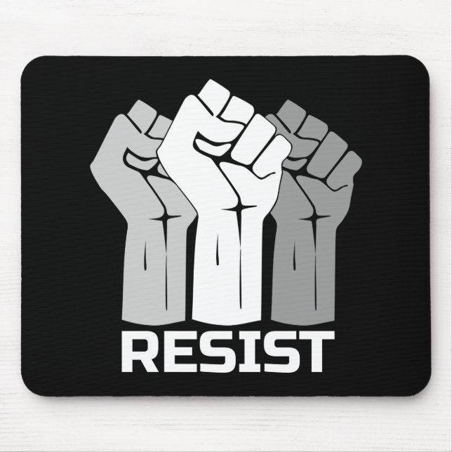 Resistir com punho - em branco 0002 mouse pad (Frente)