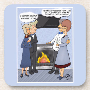 Resolução de Ano Novo Duro Engraçado Porta copos P