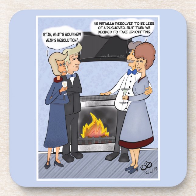 Resolução de Ano Novo Duro Engraçado Porta copos P (Frente)