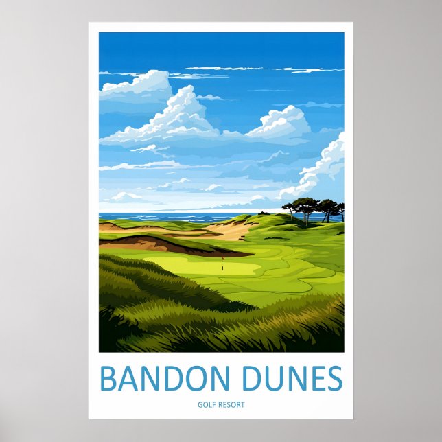 Resort de Golfe Bandon Dunes Impressão de Viagem A (Frente)