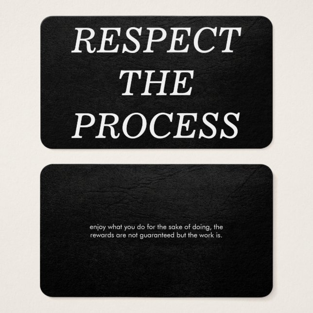 Respeitar o Processo (Frente & Verso)
