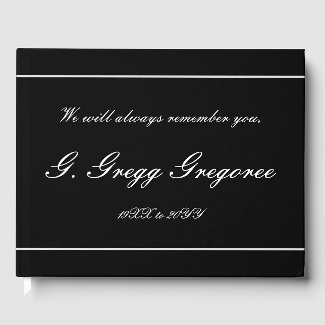 Respeitável e Elegante Livro de Convidados Funerár (Frente)