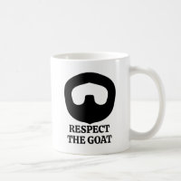 Respeite a barba de cabra, uma caneca de café engr