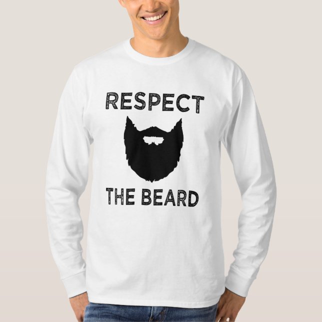 Respeite a camisa dos homens engraçados da barba (Frente)