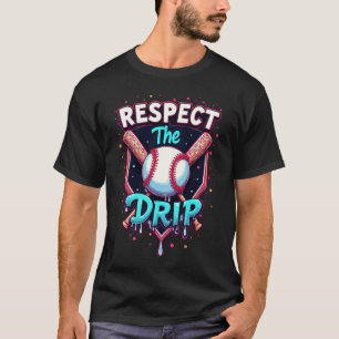 Respeite o Drip Camiseta Engraçada de Beisebol Sor