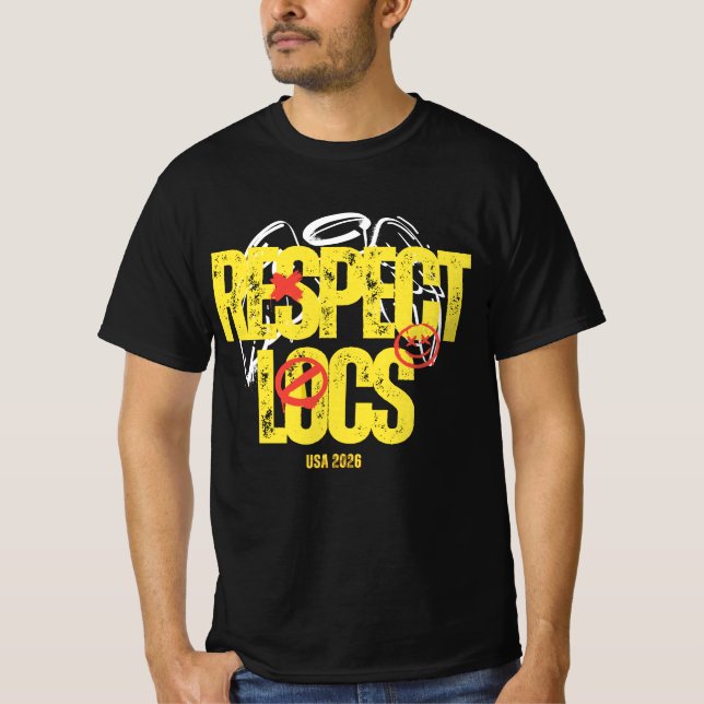 "Respeite os Locks" Camiseta Masculina com Gráfico (Frente)