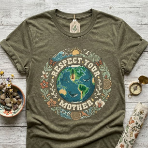 Respeite Sua Mãe Natureza Dia da Terra Vintage