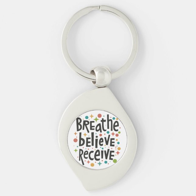 Respire, acredite, receba Chaveiro de espiral (Frente)