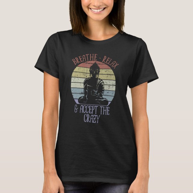Respire e aceite a camisa maluca Yoga (Frente)