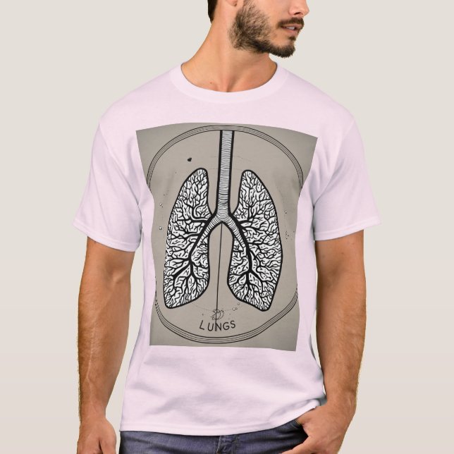 Respire facilmente: Camisetas de logotipo de pulmõ (Frente)