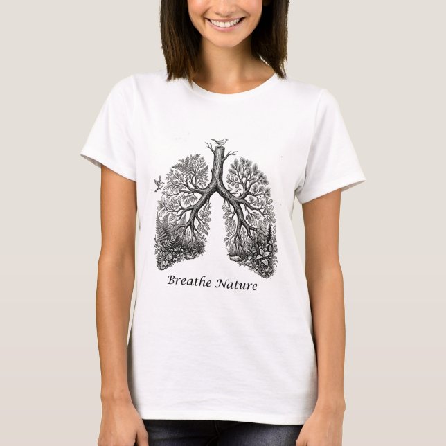 Respire Natureza - Camisetas Femininas (Frente)