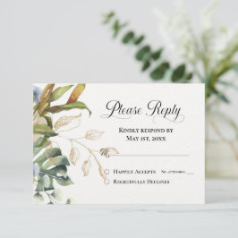 Responda ao RSVP Azul e Verde Moderno