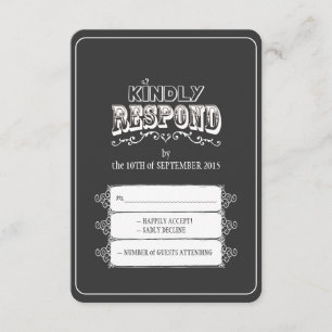 Responda gentilmente à placa RSVP de casamento do 