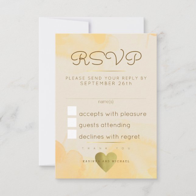 responda, responda rsvp . casamento amarelo (Frente)