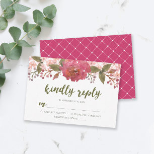 Resposta amável Wedding floral RSVP da aguarela