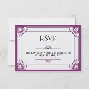 Resposta ao casamento de Art Deco RSVP, na idade d