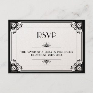 Resposta ao casamento de Art Deco RSVP na idade de