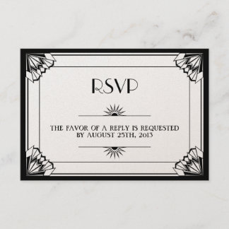 Resposta ao casamento de Art Deco RSVP na idade de