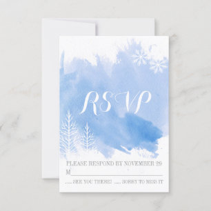 Resposta azul do casamento no inverno RSVP da