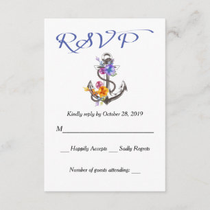 Resposta Azul Floral de Âncora de Barcos RSVP Náut