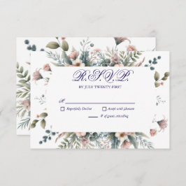 Resposta Botânica RSVP de Casamento Floral de Dust