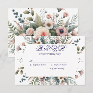 Resposta Botânica RSVP de Casamento Floral de Dust
