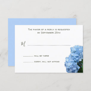 Resposta branca RSVP Simples Azul Hydrangea