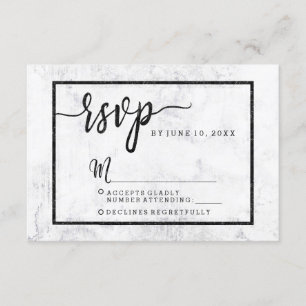 Resposta Chic de RSVP de Casamento em Mármore Bran