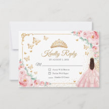 Resposta Chic Elegante Rosas Cor-de-Rosa Dourado Q