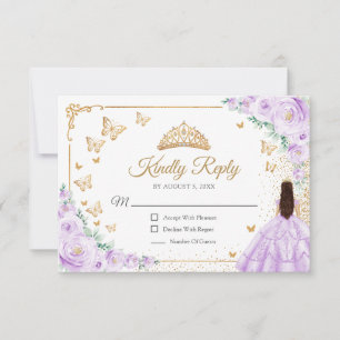 Resposta Chic Lilás Roxo Quinceanera