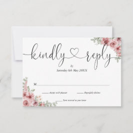 Resposta Cordial Rosa Sujo Floral Caligrafia Chic 