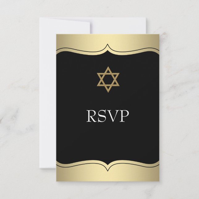 Resposta de Bar Mitzvah Estrela de Davi de Ouro Pr (Frente)