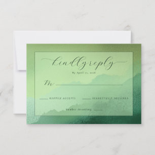 Resposta de Casamento Aquarela Verde Tranquila