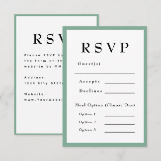 Resposta de Casamento Atemporal Verde Menta