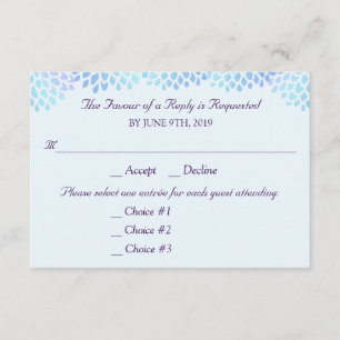 Resposta de Casamento Azul Hydrangea Resposta RSVP