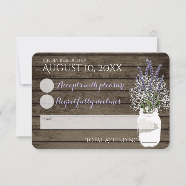 Resposta de Casamento Baby's Breath e Lavanda (Frente)