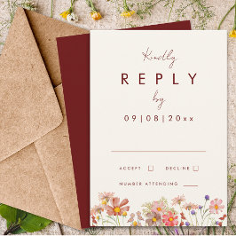 Resposta de Casamento Boho de Terracota de Flores 